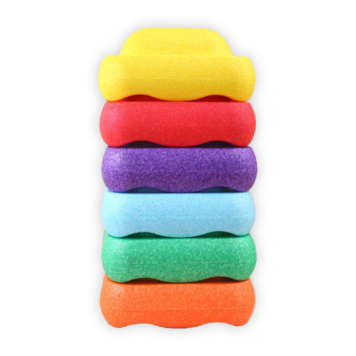 Stapelstenen - regenboog - 6 stuks - Balans speelgoed - Vierkant